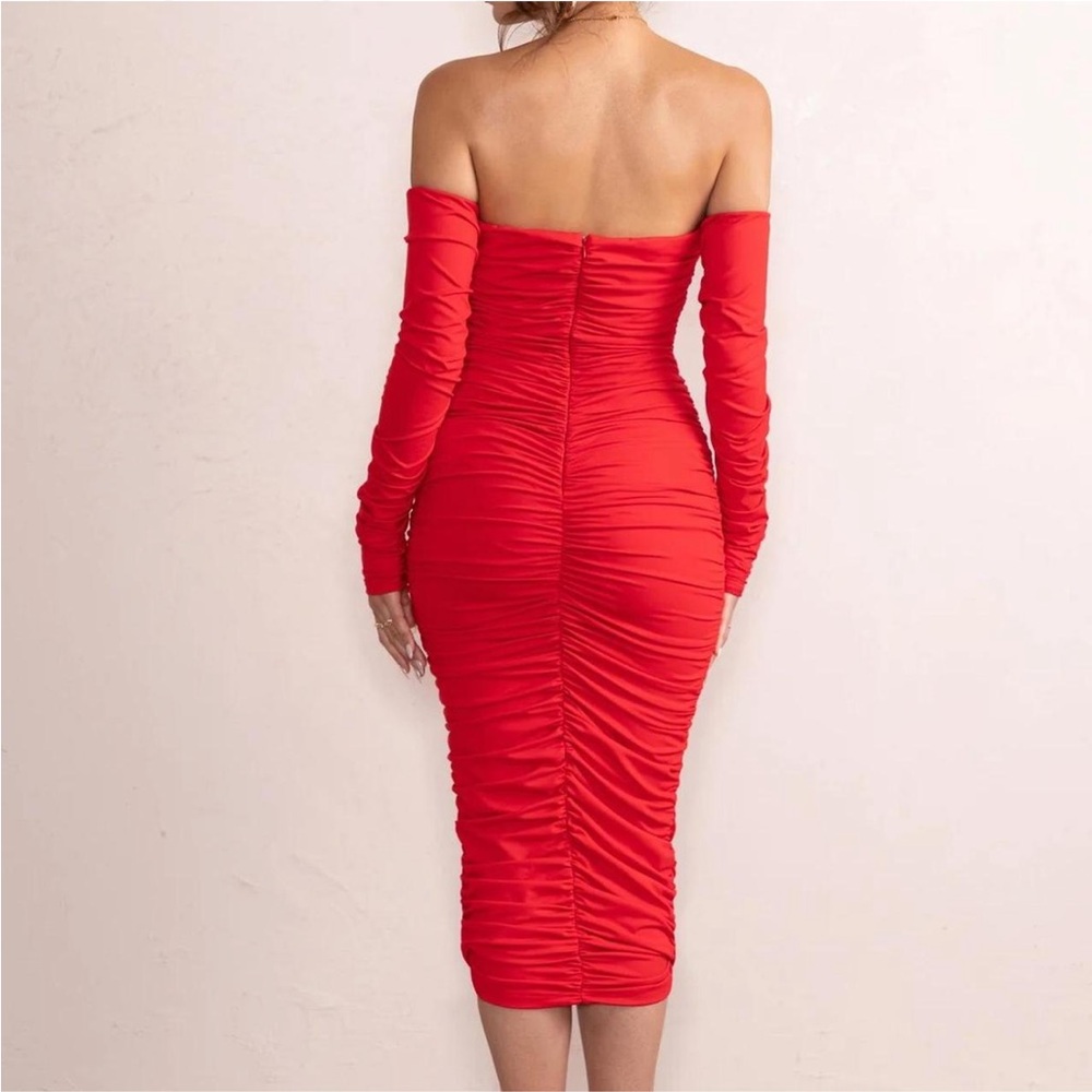 Elegant Red Women's Dress M/L - Picture 5 of 14